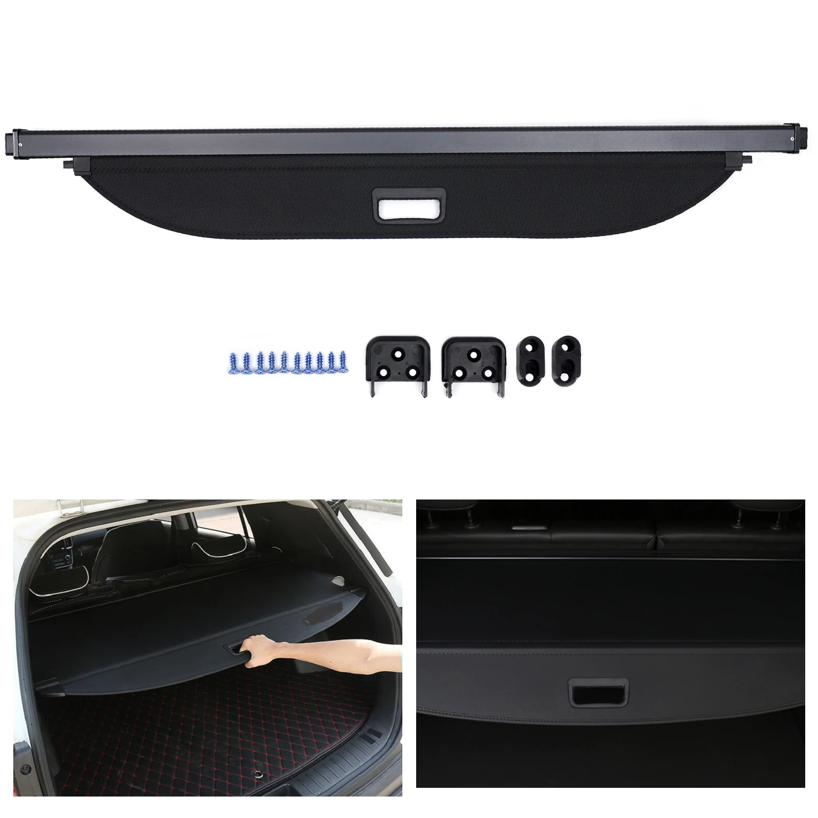 

NEW Black Trunk Cargo Cover Security Shield Shade Decor with 5kg Load Capacity Waterproof For Kia Seltos 2020-2023