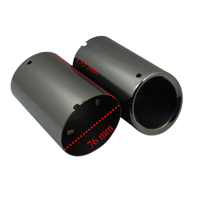 1 Pcs 76*135 mm Stainless Steel Car Exhaust Muffler Tip Pipes Covers for Audi A1 A3 A4 TT Volkswagen PASSAT TIGUAN 2012-2015