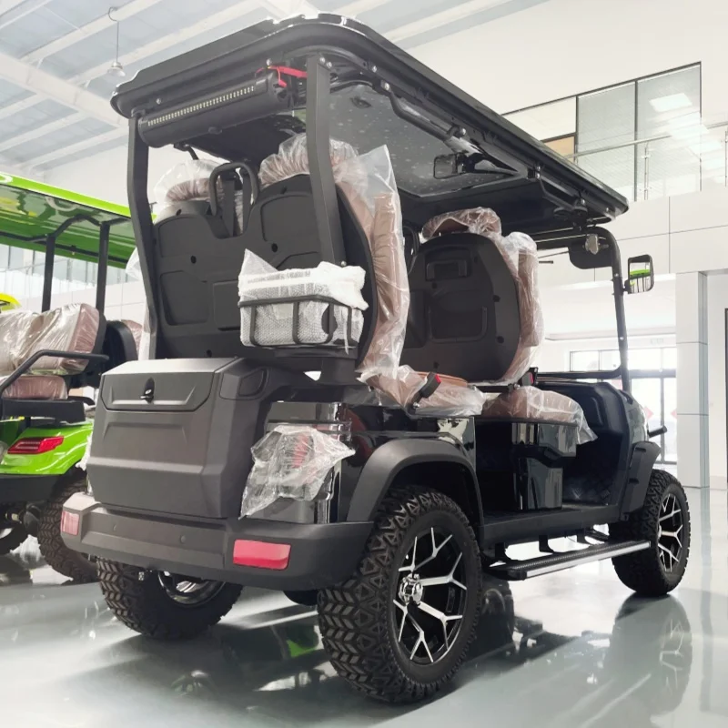 

2 4 6 8 Seater 60/72V Scenic Patrol Buggy Electric Golf Cart Brown Seats With Armrests Gear Adjustment Off-Road Tires Bumper