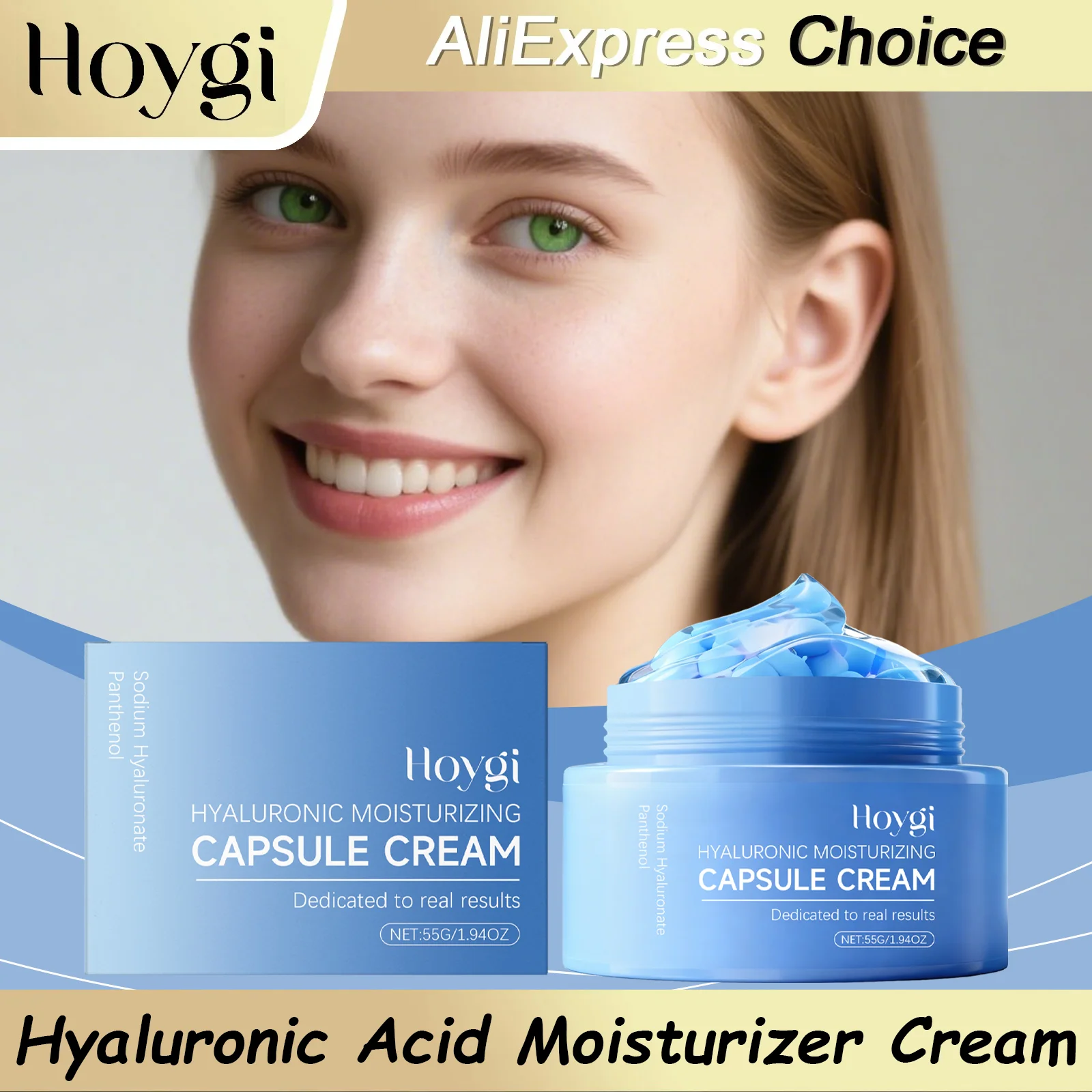 HOYGI Hyaluronic Acid Face Cream Moisturizing Wrinkle Remover Skin Care Deep Hydration Essence Facial Cream Anti Aging Whitening
