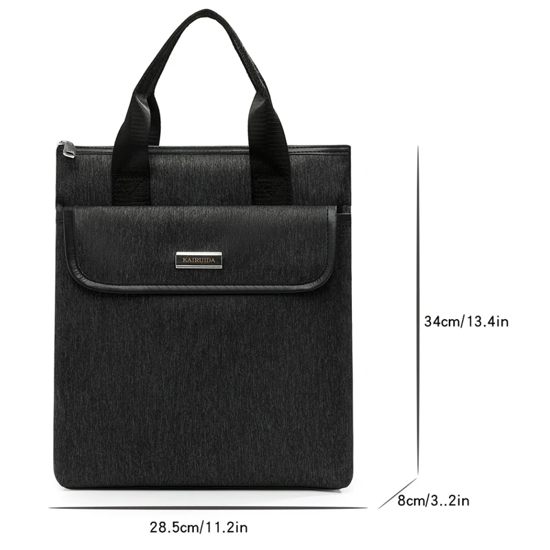 Herren-Aktentasche mit großem Fassungsvermögen – leichtes und langlebiges Business-Dokumentenregal, geeignet für Arbeit, Reisen und tägliches Pendeln – Schwarz