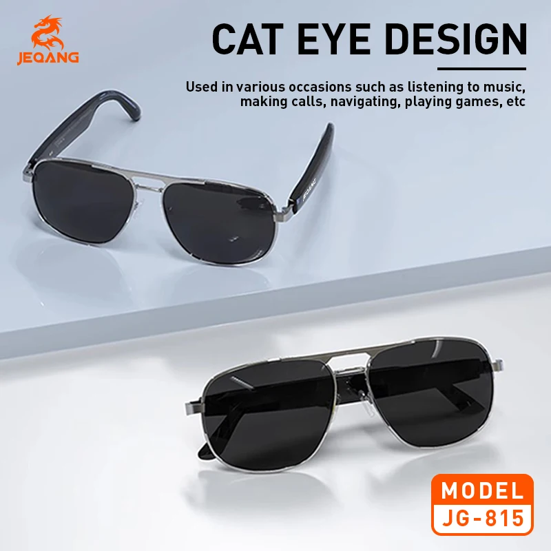 

JEQANG JG-815 Bluetooth солнцезащитные умные очки для прослушивания музыки/зарядка типа C/голосовой помощник/подключение телефона/подключение BT5.4