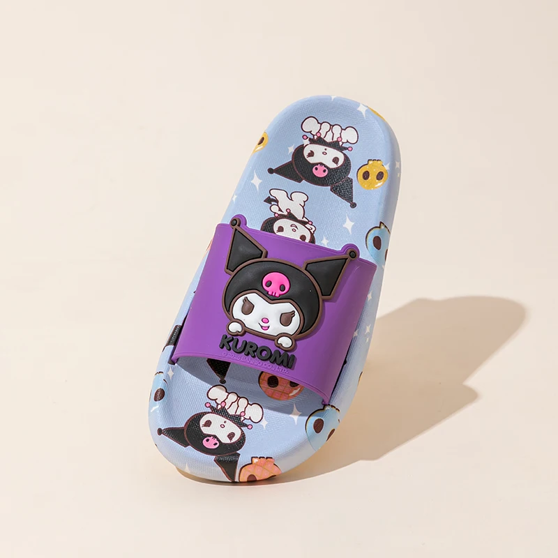 

Miniso SANRIO Kuromi Cartoon Slippers Girls And Boys Indoor Non-slip Slide Shoes Outdoor Sandals For Children Soft Comfortable