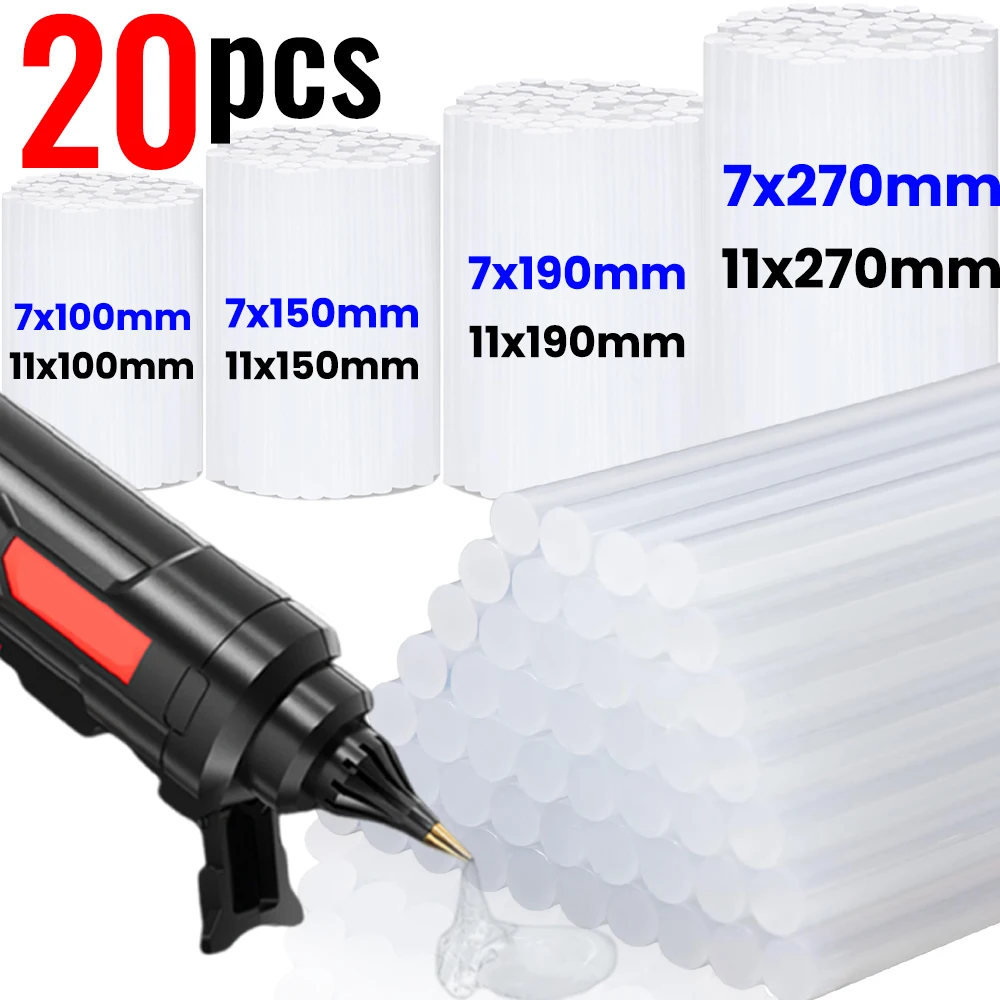 7/11mm Wide Hot Melt Glue Sticks Translucent Strong Viscosity Rods for Glue Gun High Temperature Resistant Hot Glue Repair Tools