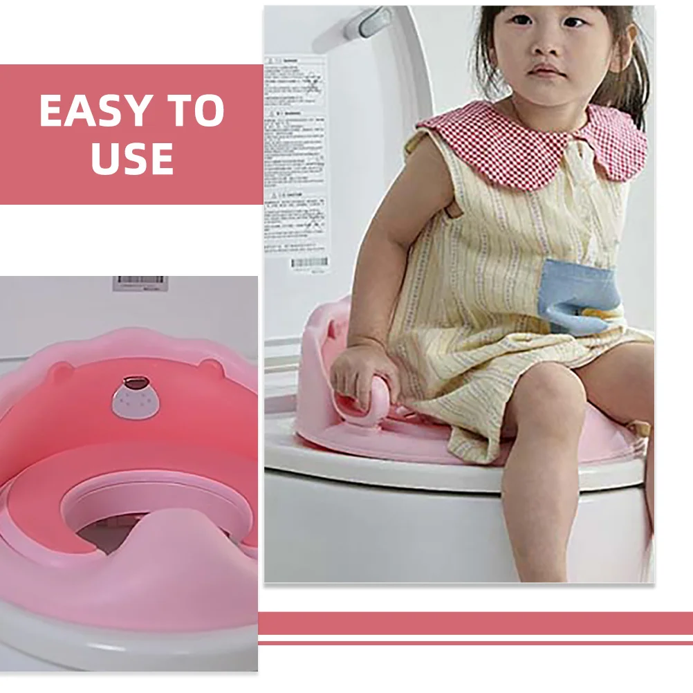 

Сиденье для унитаза для малышей, мягкая подушка из ТПЭ, нескользящая основа, узор льва, вишневый цвет, розовая съемная лестница, сиденье для приучения к горшку