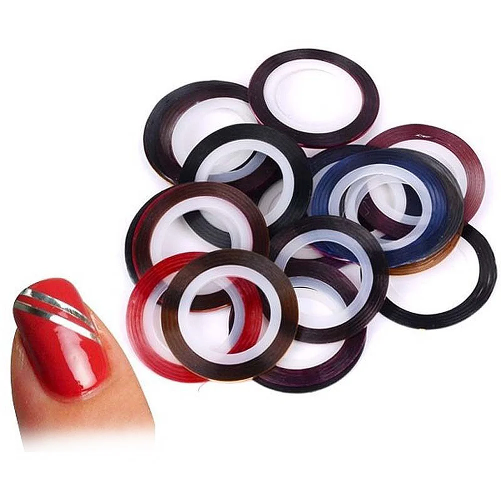 1 مجموعة 30 ألوان البريق مسمار الشريط عدة ملصقات خط ذاتية اللصق لمسمار ديكور فني مانيكير عدد وأدوات مجموعة مانيكير لتقوم بها بنفسك أداة