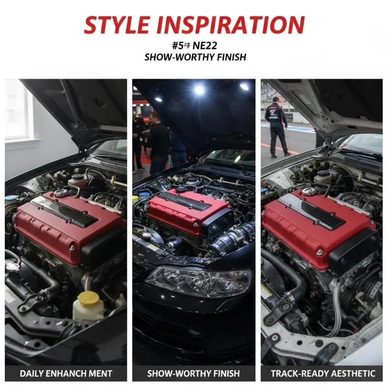 1Pcs ABS Carbon Fibre Look Valve Cover Spare Plug Insert Car Modification Accessories Engine Cover For B18 B16 B SERIES VTEC