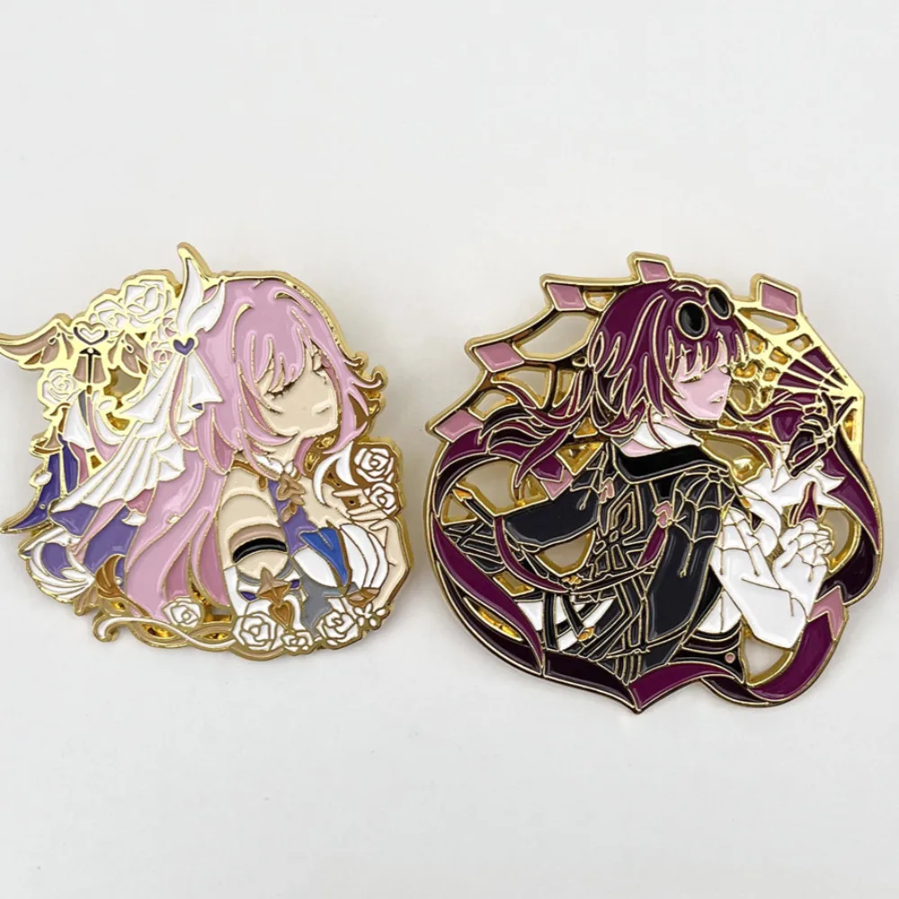 Game Honkai Impact 3 Elysia Brooch Pin Anime Accessories Backpack Cosplay Pendant Meta Honkai Star Rail Kafka Prop Badge Gift