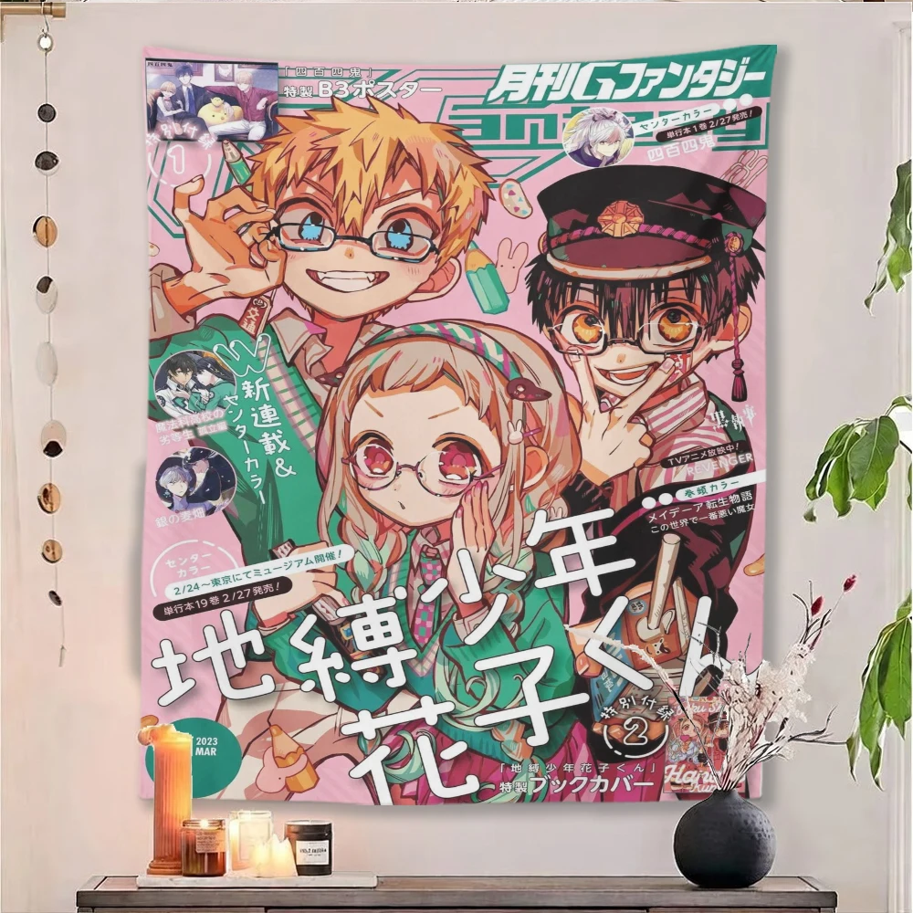 T-Toilet-Bound Hanako-kun Anime Poster Tapestry,  M-Minamoto Wall Blanket for Room Aesthetic