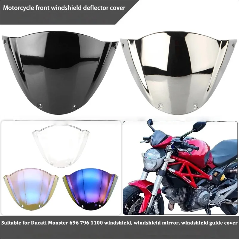 

Motorcycle screen Double Bubble Windshield Deflector Protector WindScreen For Ducati Monster 796 696 1100 1100S Double Bubble