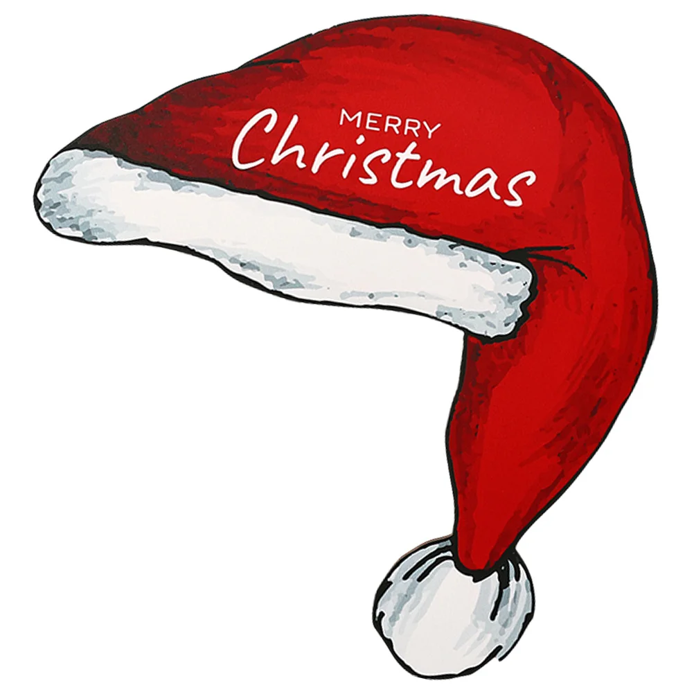 

Christmas Door Frame Santa Hat Decor Wooden Xmas Door Window Decoration Holiday Party Supply Ornament Christmas Wall Garland