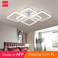 Simple Modern Ceiling Chandeliers with Remote Control Glossy Acrylic for Dining Room Chandeliers Living Room Lightning