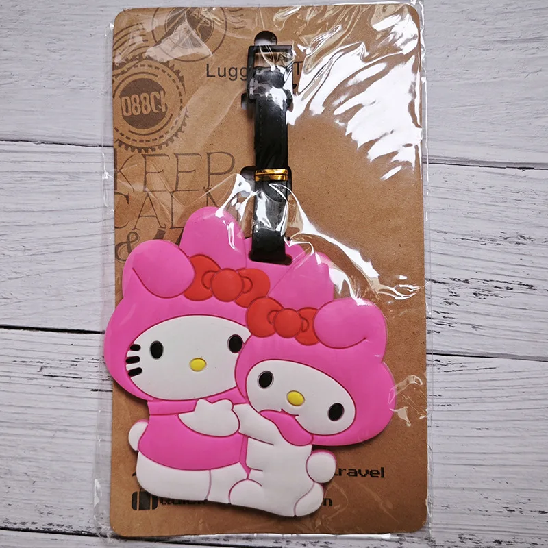 kawaii sanrio cartoon melody luggage tag cute tag kuromi twin star cinnamon dog boarding pass suitcase tag anime christmas gift