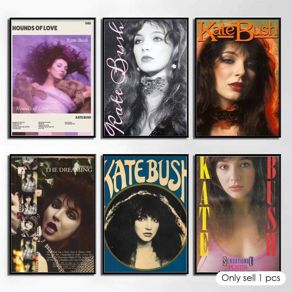 Britain Singer K-Kate Bush Poster Self Adhesive Wall Stickers Removable Room Decor Aesthetic Space Murals Fancy Gift