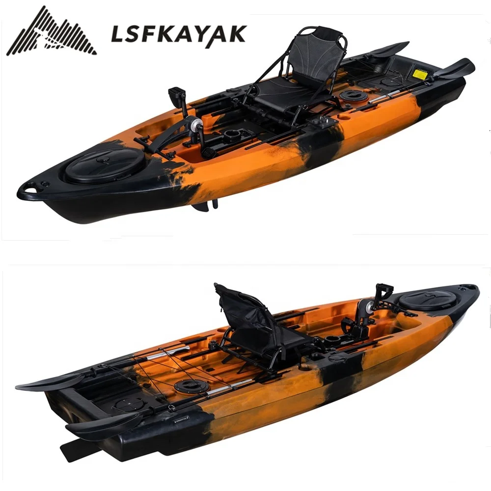 Rowing Plastic Ocean Fishing Kayak Pedal Drive Boat 1 Person Price For Ocean Water