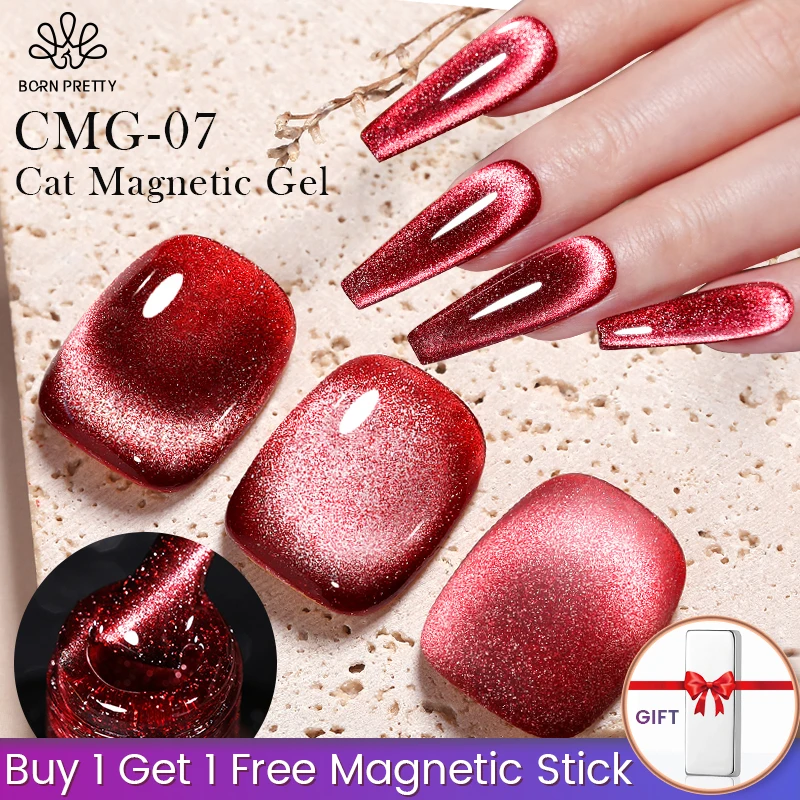 BORN PRETTY Magnetic Gel Polish 10ml Amber Jelly Red Pink Transparent Auroras Cat Magnetic Gel Nail Polish Nail Art Manicure