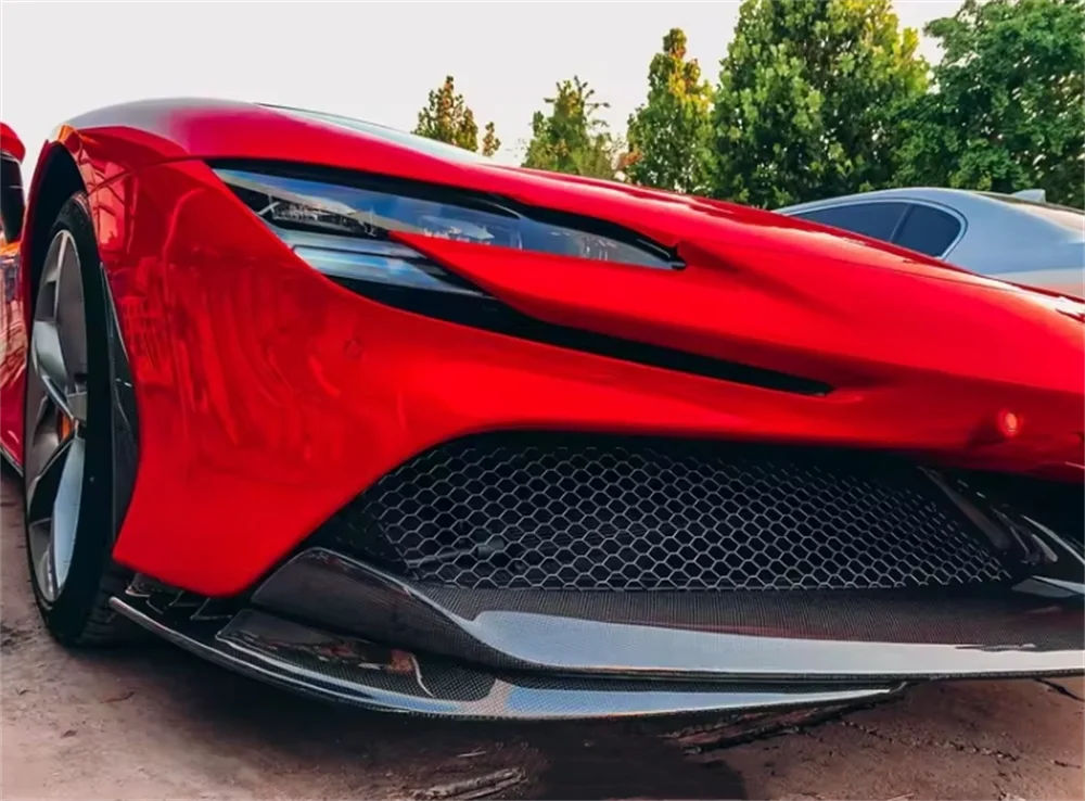 

Used for Ferrari SF90 Body Kit Upgraded with Genuine Carbon Fiber OEM Style Front Splitter Front Bumper Corner Body Kit