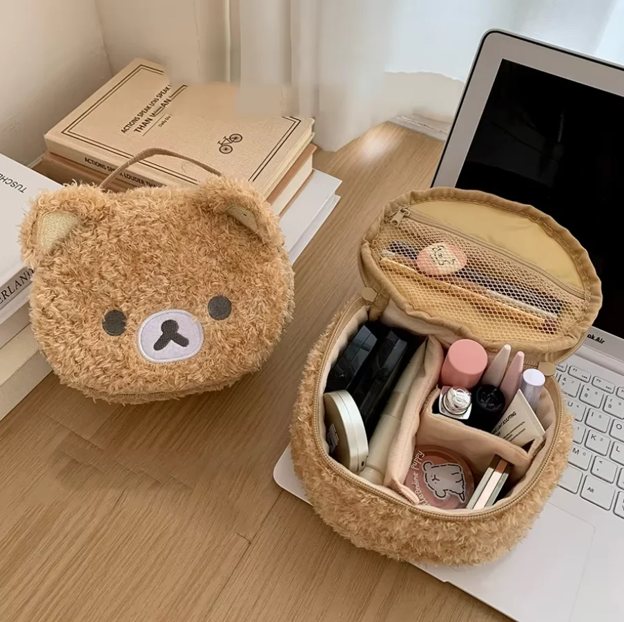 

Cute cartoon bear cosmetic bag female large-capacity portable travel handheld wash storage bag bag bag