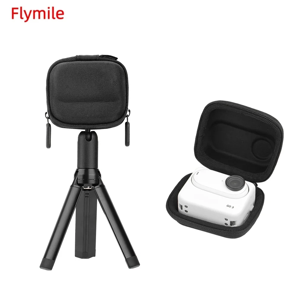 Flymele tas wadah penyimpanan, untuk Insta360 GO 3S/GO3 Mini pelindung nilon casing cangkang keras tas tangan aksesoris kamera