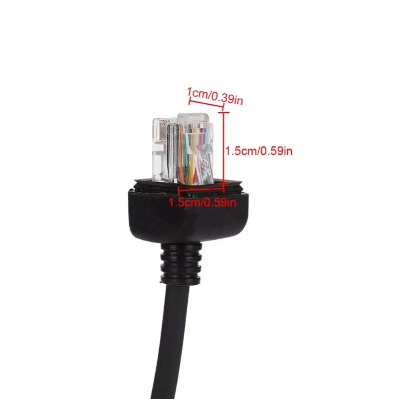 Rj45 microfone substituição cabo, alto-falante, mic, núcleo, para o rádio icom, hm-152, ic-f121/s, ic-f221, ic-f520, ic-f521