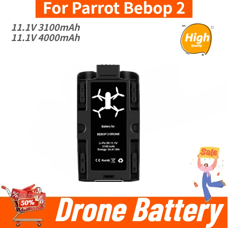 11.1V 3100mAh 4000mAh Drone Battery for Parrot Bebop 2 Brand New High Capacity Replacement Battery
