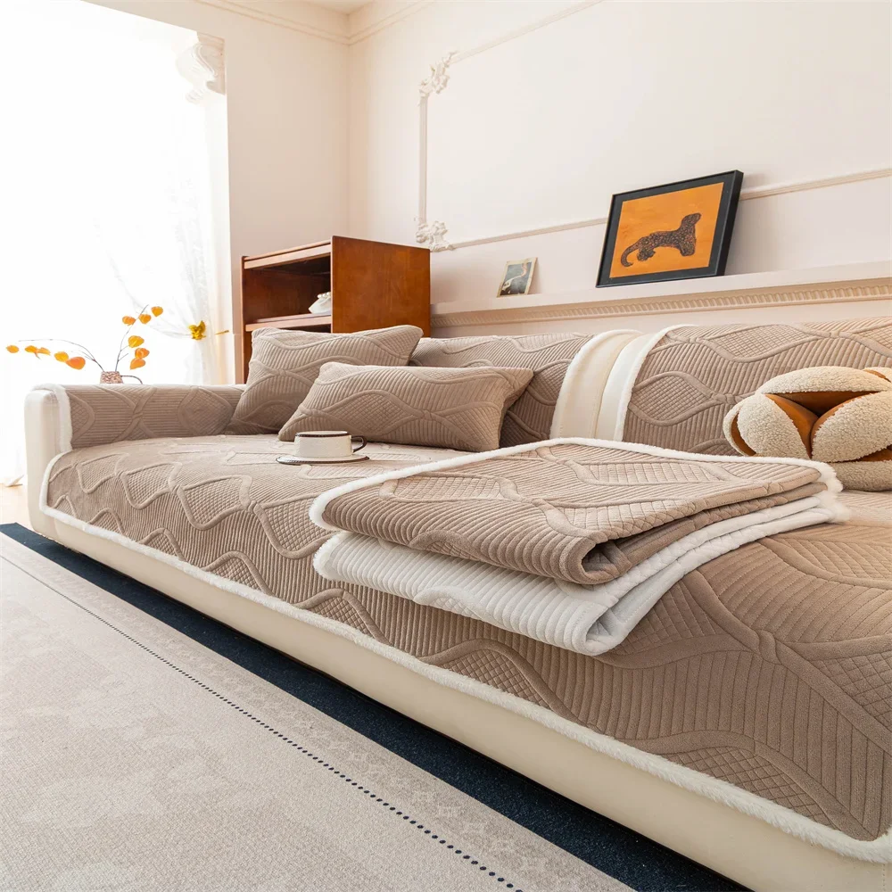Sofa cushion 2025 new style imitation cotton and linen all-season anti-slip cross-border sofa cover full-cover sofa scarf