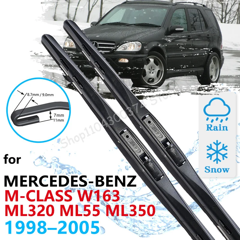 

For Mercedes Benz M Class W163 1998 1999 2000~2005 ML320 ML55 ML350 Car Front Wiper Blades Windscreen Windshield Car Accessories