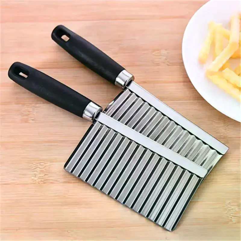 Stainless Steel Wavy Potato Cutter Professional Crinkle Cut Vegetable: 1pc Slicer