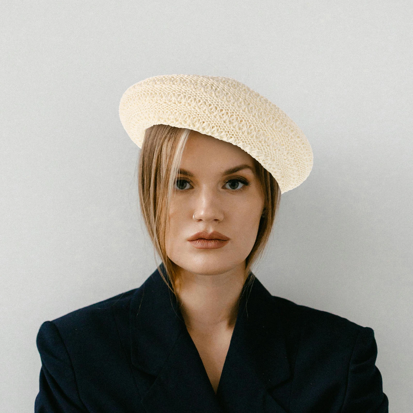 

Vintage Beret Hat Beige Woven Cotton Linen Spring Summer Travel Vacation Creative Design Beret Hat Women Summer Berets Hats