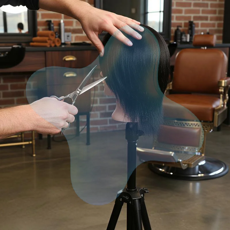 

Real Human Hair Mannequin Head with Free Clamp Stand, Suitable for Wig Styling Display & Hairdressing Braiding Practice Use