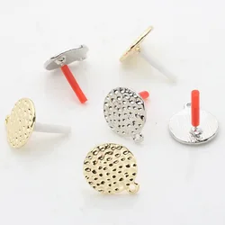 10pcs/lot Zinc Alloy Stud Earrings Round Metal Round Ripple Earrings Connector For DIY Earrings Jewelry Making Accessories