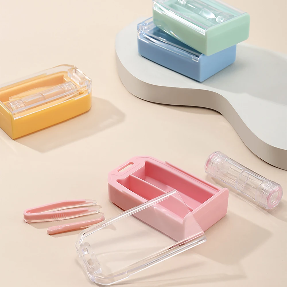 Bio-essence 1 Pcs Korean Contact Lens Case Portable Contact Lens Box for Women Travel Contact Lenses Container Random Color