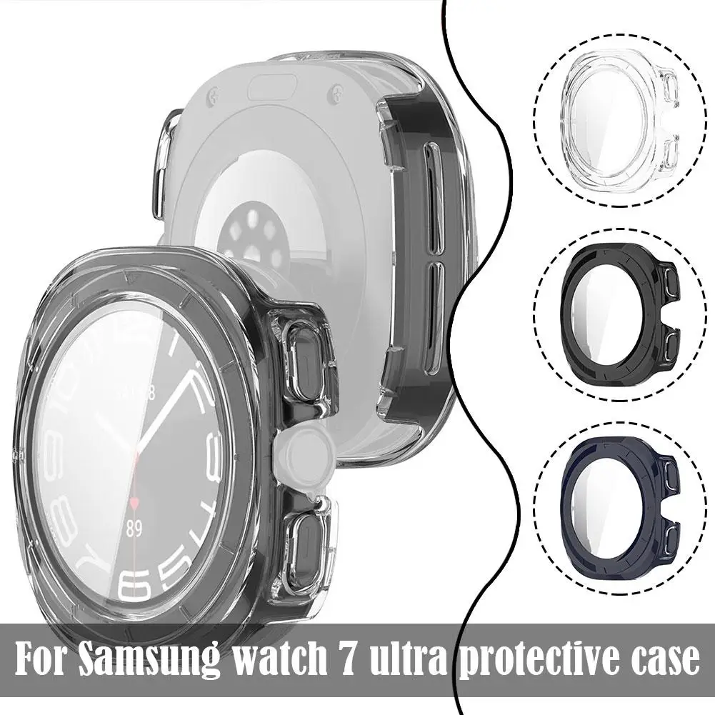 For Samsung Watch 7 Case Ultra 47mm Case PC+ Tempered Film Integrated Watch Case For Samsung Watch 7 Ultra Protective Case Y5A5