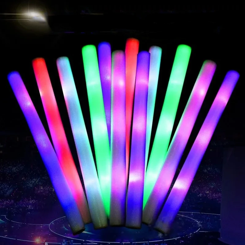 Sponge Luminous Stick Night Light Ying Light Silver Light Colorful Fluorescent Stick Straight Flash Stick Support Stick