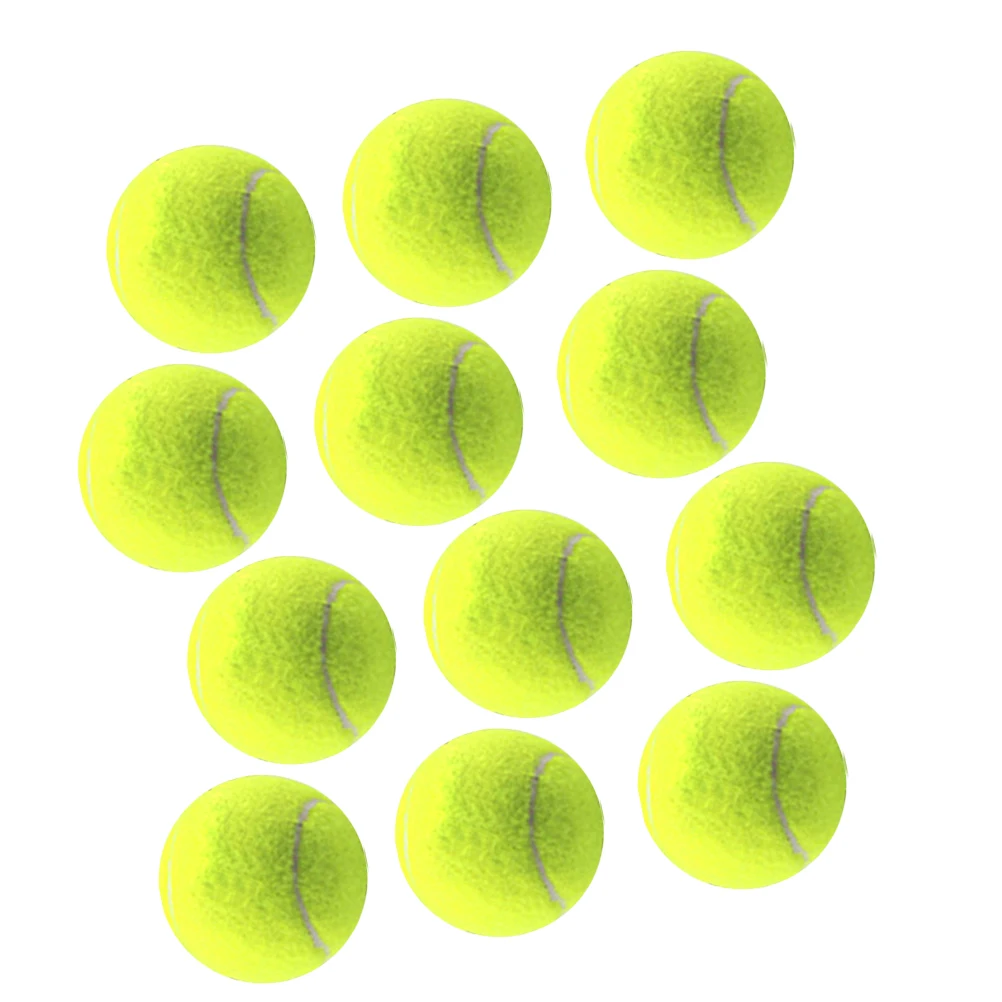 

12pcs Training Tennis Balls High Quality Durable For Court Play Machine Use Regular Ball Felt Fabric Control Kids Adult