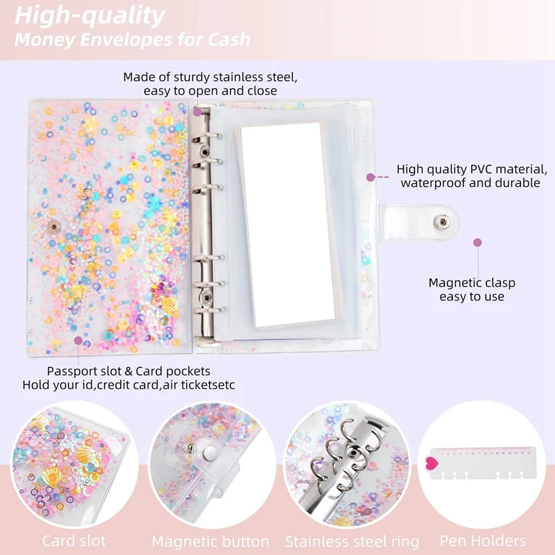 Budget Binder Money Organizer for Cash Envelopes for Budgeting Budget Planner with Cash Envelopes-DTA9 view 6