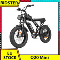 Ridstar Q20 Mini Electric Bike 1000W Motor 48V 15AH Battery 20*4.0 inch Fat Tires E-Bike 40km/h Max Speed 80km Range Disc Brakes