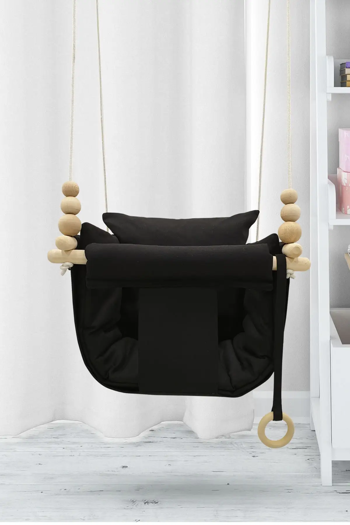 New Season Black Baby Swing Baby Hammock Hanging Chair Swing baby toys Child Rocking Canvas Seat Duck Fabric