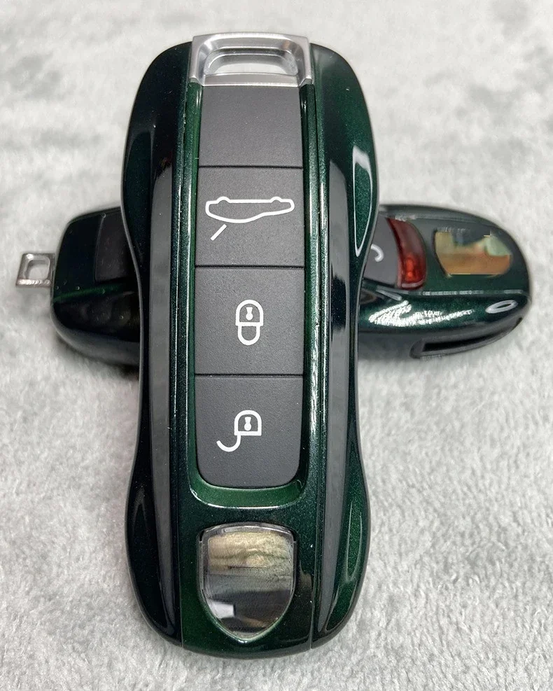 Car Key Protection Cover for Porsche Taycan Panamera Macan Cayenne 718 911 Dark Green Key Cover Three or Four Buttons