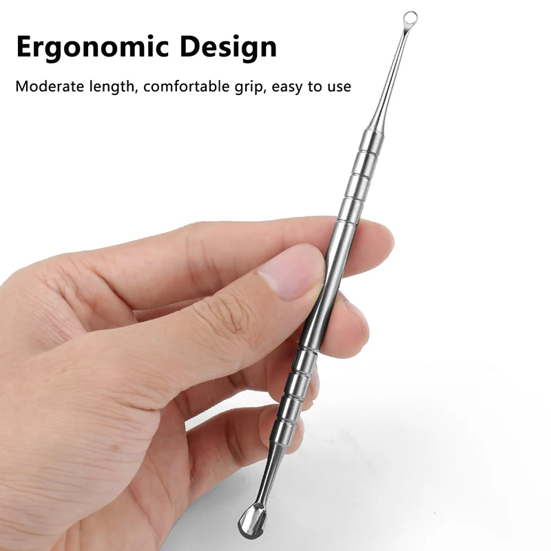 

Двусторонний инструмент для ухода за ногтями из нержавеющей стали, толкатель для удаления кутикулы, очиститель для маникюра, круг и подкова, заголовка