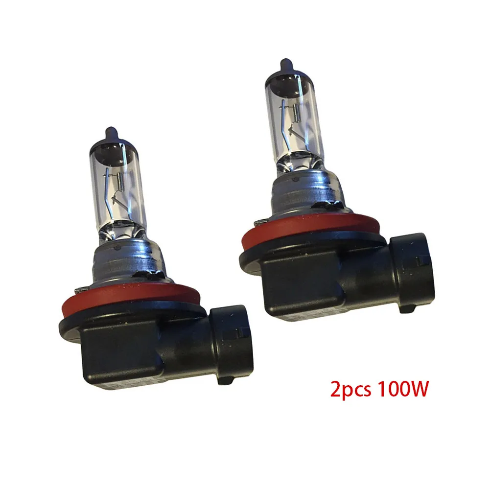 2Pcs H11 12V 100W Fog Halogen Bulb Car Head Light Lamp Replacement Bulbs For Headlights Super Bright Daytime Running Light