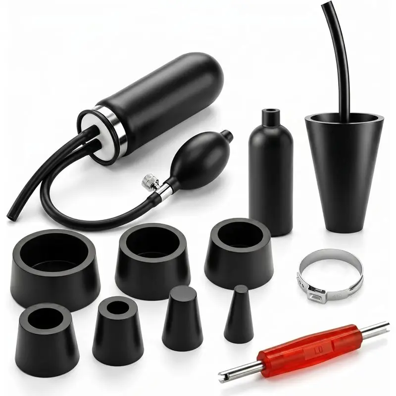 12-In-1 EVAP Vacuum Leak Detector- Pro Automotive Smoke Machine Accessories Kit With Inflatable Intake Adapter
