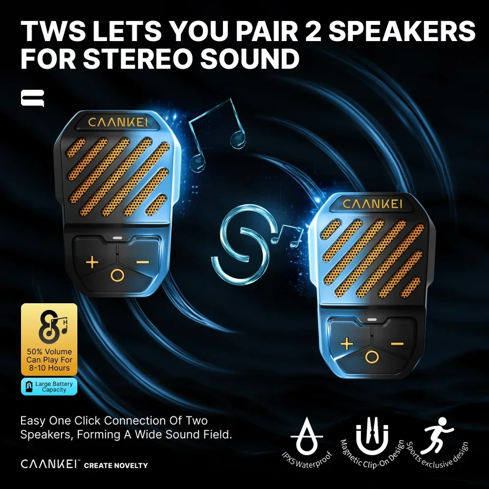 Tragbarer, Drahtloser Bluetooth-Lautsprecher Für Den Außenbereich, Wasserdicht, Ipx5, Magnetischer Rückenclip, Für Sport Geeignet, Tws-Lautsprecher, Bluetooth 5.3 S2Fbe33F15C6348D3B5C7E26B0E70D998Z