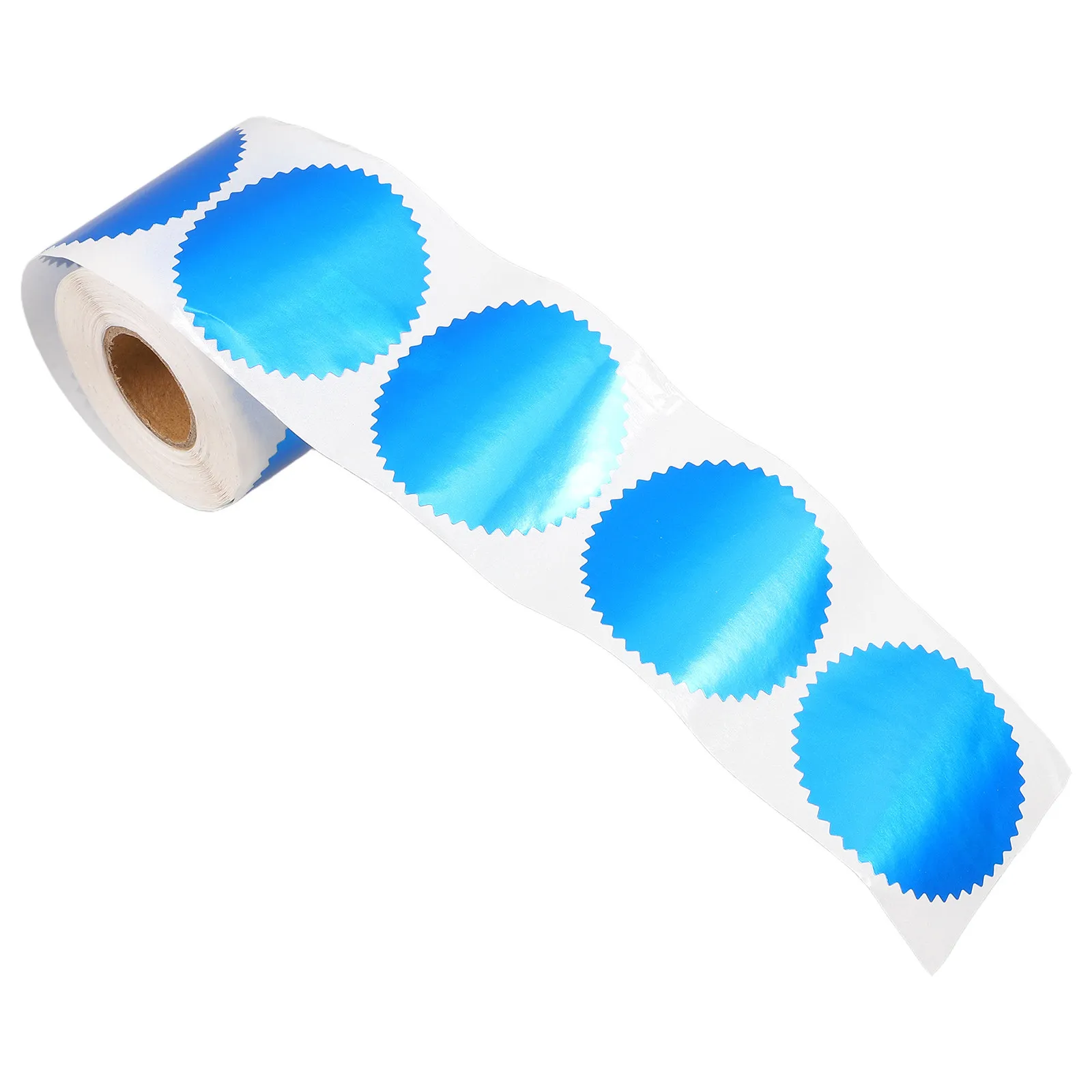 

250Pcs Blue Serrated Edge Embossing Labels for Certificates Awards Diplomas Embosser Stamps Book Scrapbooking Stationery Sealing