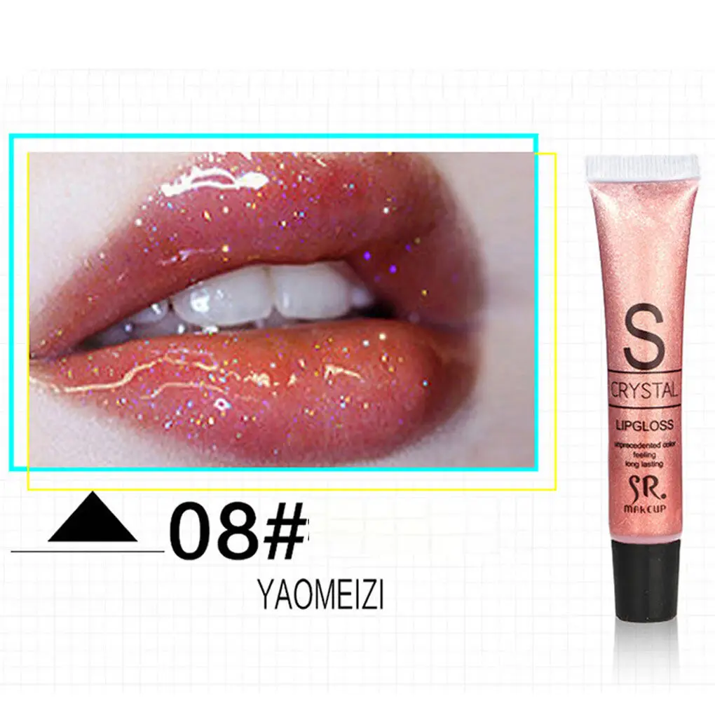 12 Colors Jelly Glitter Waterproof Lipstick Pearlescent Shimmer Lip Gloss Moisturizing Nutritious Liquid Lipstick Beauty Care