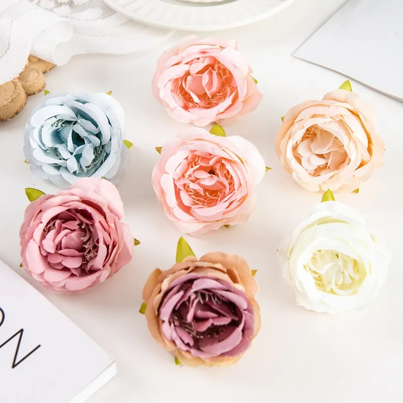 50/100 Stück Seiden-Kunstblumen Rosen für Zuhause, Vase, Tisch, Außenbereich, Garten, Hochzeit, Brautstrauß, DIY-Scrapbook-Zubehör – Detail 2