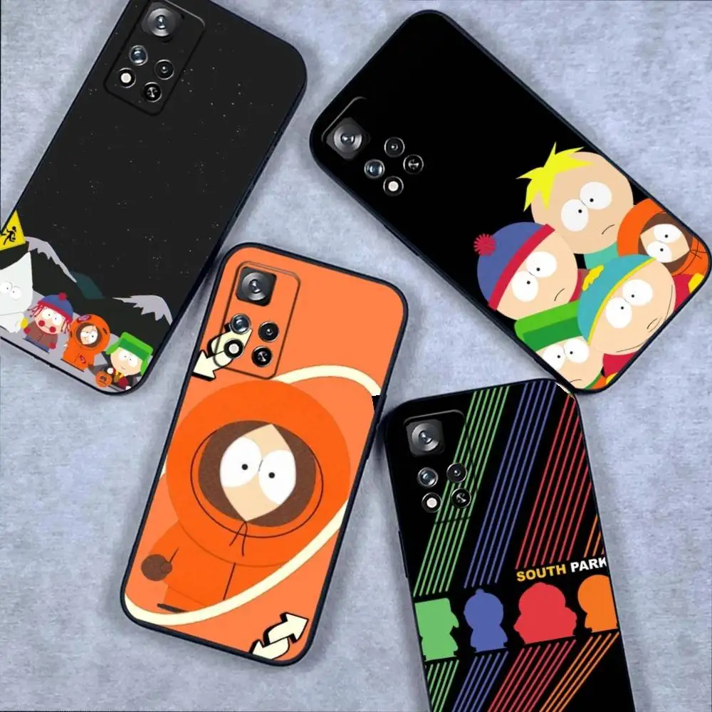 

S-SouthS Cartoon Park Phone Case For Samsung S 25,24,23,22,30,21,10,9,Ultra,Plus,Lite,FE,4,5G Black Soft Case