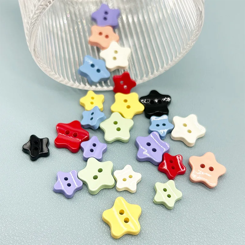 Bunte 12mm Harz-Sternknöpfe für DIY Kleidung 10 Stk. - zdjęcie 1