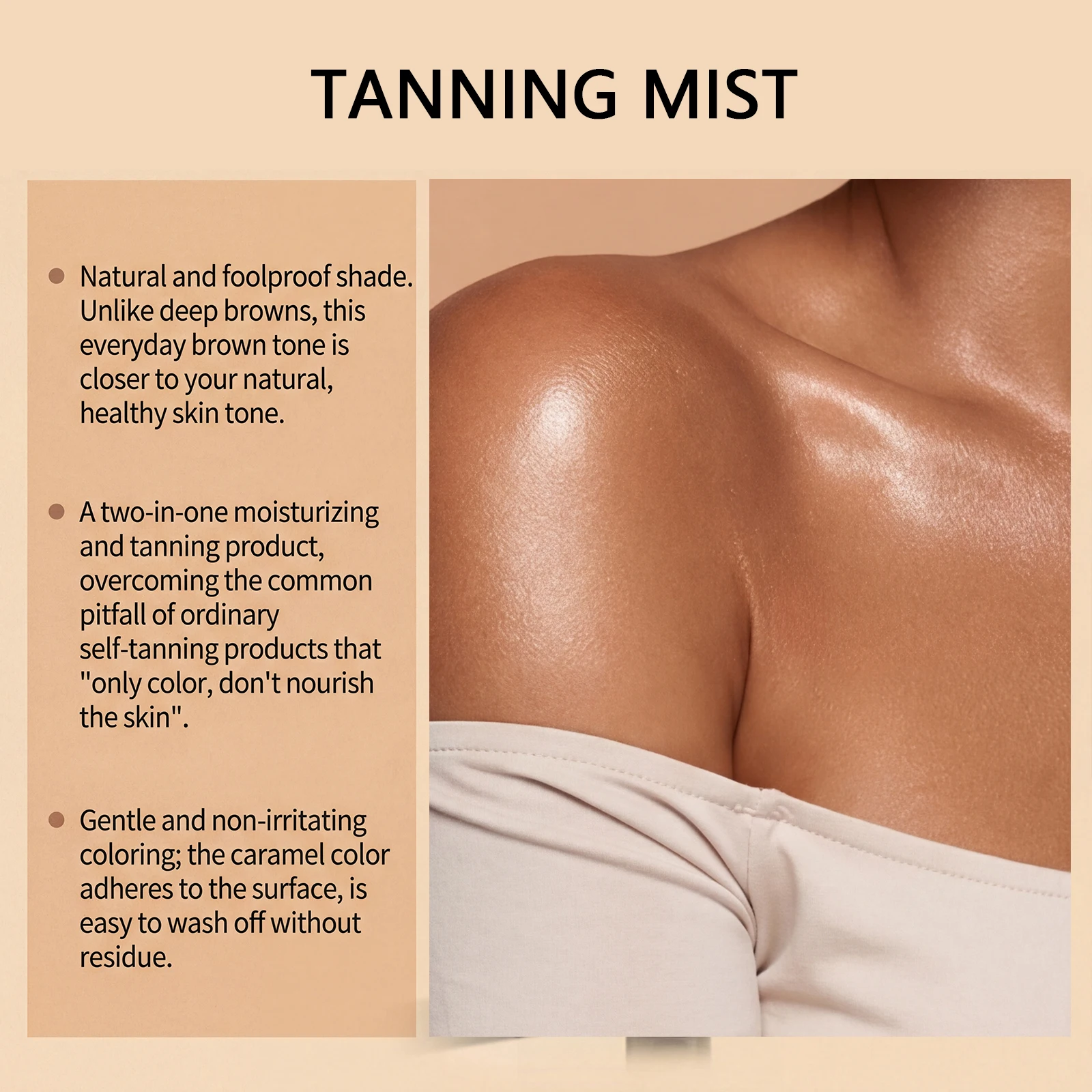 Body Self Tanning Essence Spray Quick Natural Tanning Moisturizing Sunless Promote Body Face Bronze Wheat Skin Self Tanner Spray