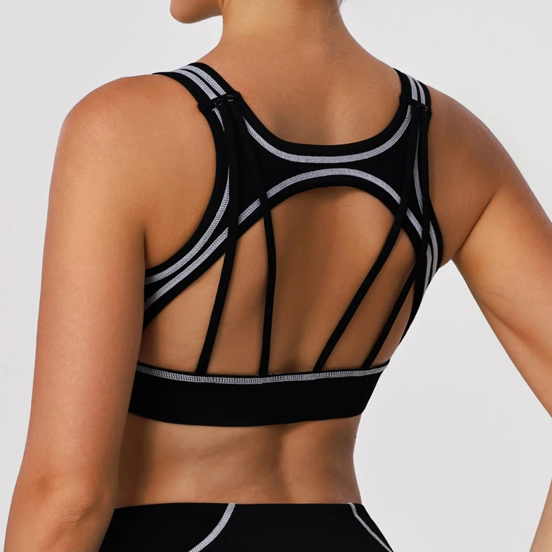 Women High Impact Fitness Yoga Bra Stretchy Soft Gym Crop Top Breathable Quick Dry Running Sports Underwear Workout Clothes